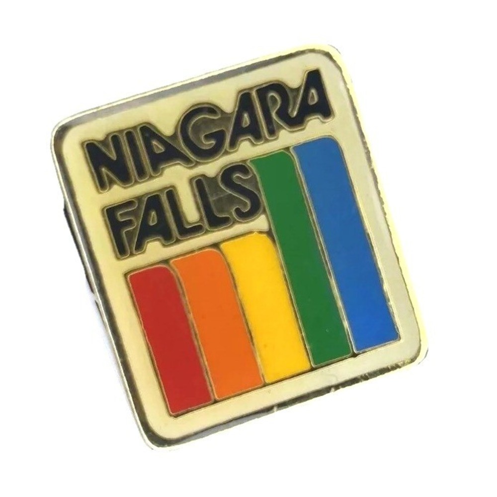 Vintage Rainbow Niagara Falls Lapel Pin (Retro, Pride)